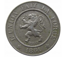 Бельгия 10 сантимов 1861 г. (Des Belges)