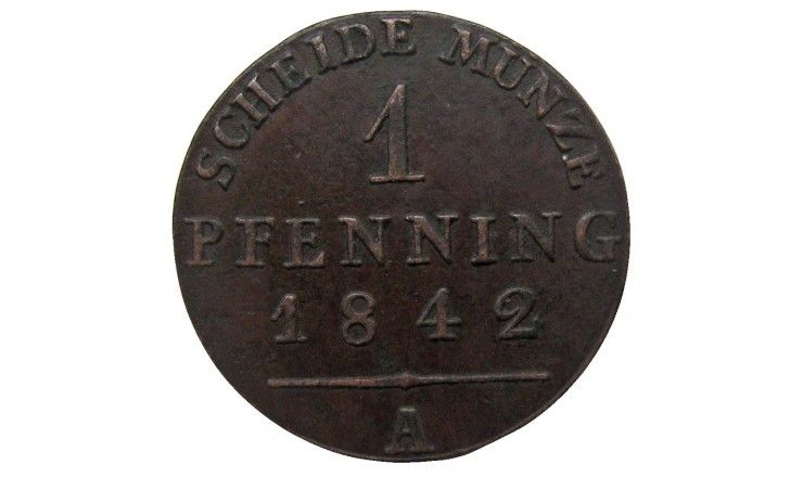Пруссия 1 пфенниг 1842 г. A Пруссия 1 пфенниг 1842 г. A