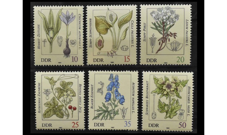 ГДР 1982 г. "Ядовитые растения"
