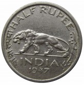 Индия 1/2 рупии 1947 г.