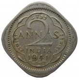Индия 2 анны 1941 г.