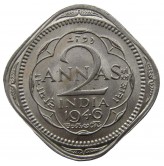 Индия 2 анны 1946 г.