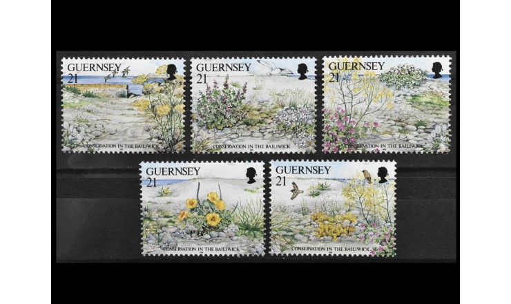 Гернси 1991 г. "Охрана природы: Птицы и растения"