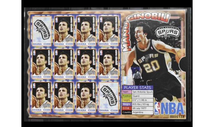 Гана 2006 г. "Игроки NBA - Ману Джинобили"