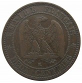 Франция 2 сантима 1862 г. K