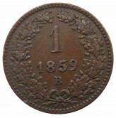 Австрия 1 крейцер 1859 г. B