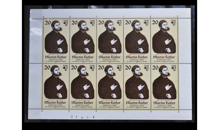 ГДР 1982 г. "500-летие со дня рождения Мартина Лютера"