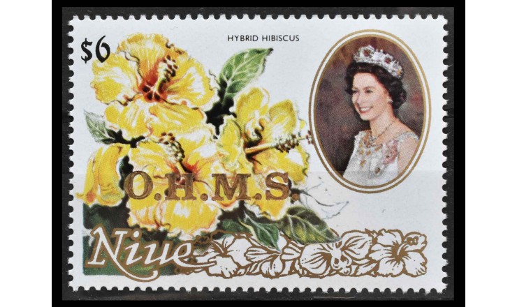 Ниуэ 1987 г. "Цветы и королева Елизавета II"