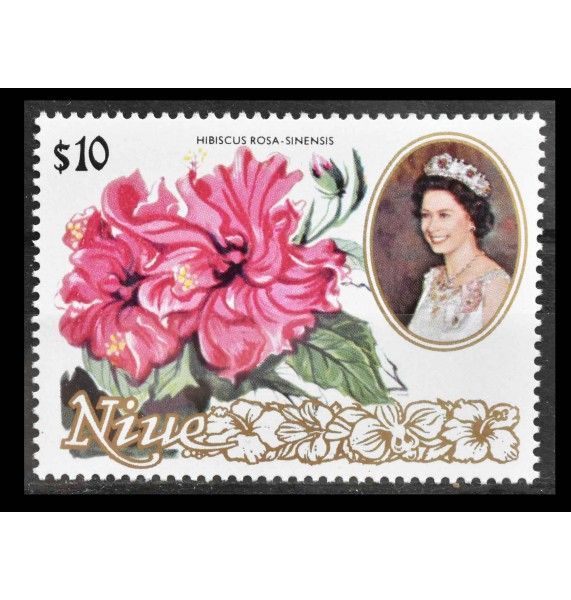 Ниуэ 1981 г. "Цветы и королева Елизавета II"