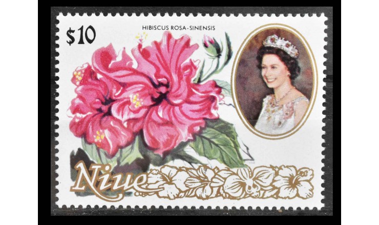 Ниуэ 1981 г. "Цветы и королева Елизавета II"