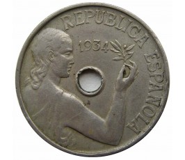 Испания 25 сентимо 1934 г.
