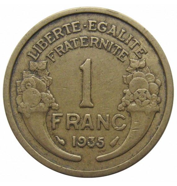 Франция 1 франк 1935 г.