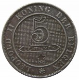 Бельгия 5 сантимов 1895 г. (Der Belgen)