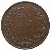 Нидерланды 2 1/2 цента 1881 г.