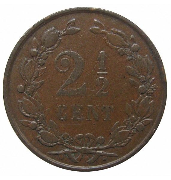 Нидерланды 2 1/2 цента 1881 г.