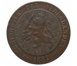 Нидерланды 2 1/2 цента 1881 г.
