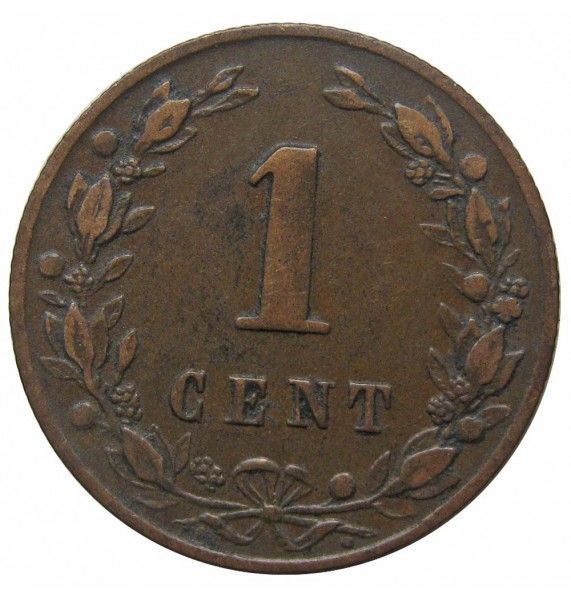 Нидерланды 1 цент 1880 г.