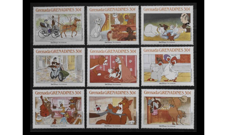 Гренада и Гренадины 1988 г. "Дисней : Коты-аристократы"