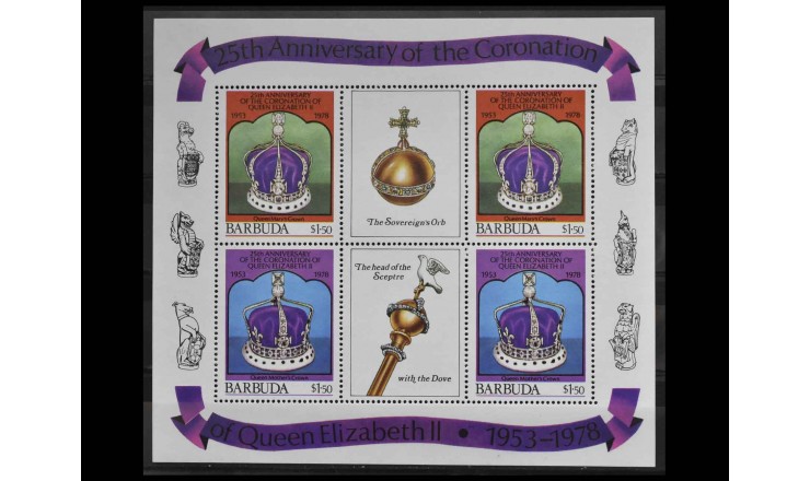 Барбуда 1978 г. "25 лет коронации Королевы Елизаветы II"