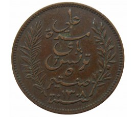 Тунис 5 сантимов 1891 г. Тунис 5 сантимов 1891 г.
