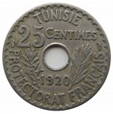 Тунис 25 сантимов 1920 г.