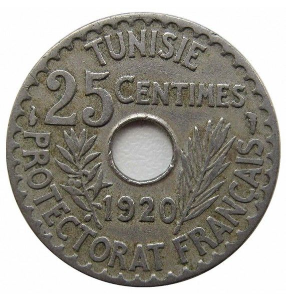 Тунис 25 сантимов 1920 г. Тунис 25 сантимов 1920 г.