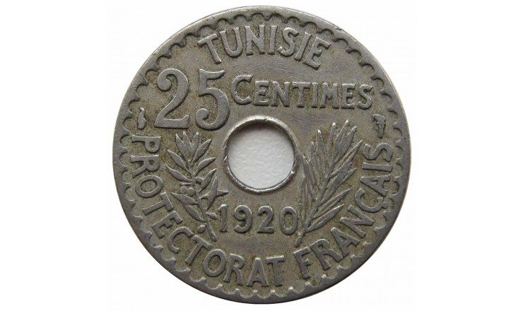 Тунис 25 сантимов 1920 г. Тунис 25 сантимов 1920 г.