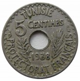 Тунис 5 сантимов 1938 г.