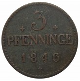 Мекленбург-Шверин 3 пфеннига 1846 г.