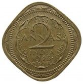 Индия 2 анны 1945 г.