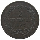 Италия 2 чентезимо 1867 г. M