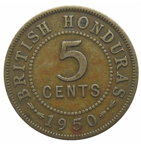 Британский Гондурас 5 центов 1950 г.