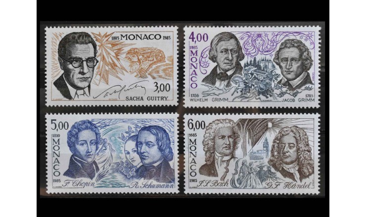 Монако 1985 г. "Выдающиеся деятели культуры и искусства"