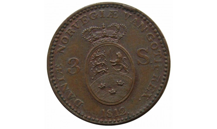Дания 3 скиллинга 1812 г. Дания 3 скиллинга 1812 г.