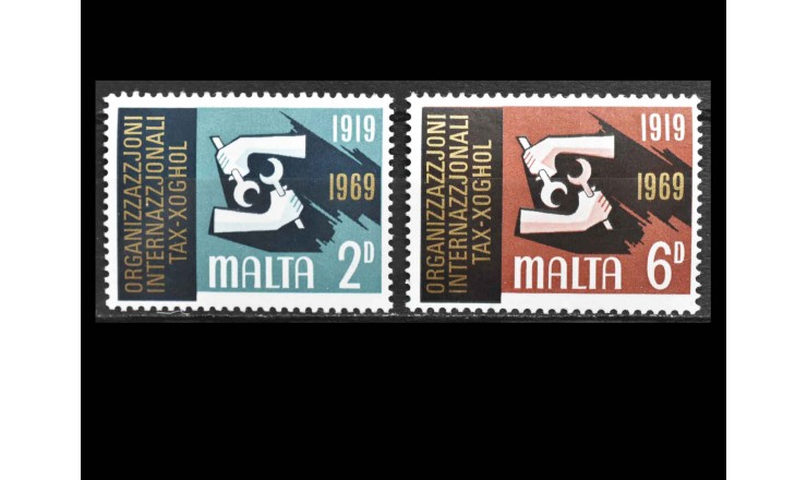 Мальта 1969 г. "50-летие Международной организации труда"