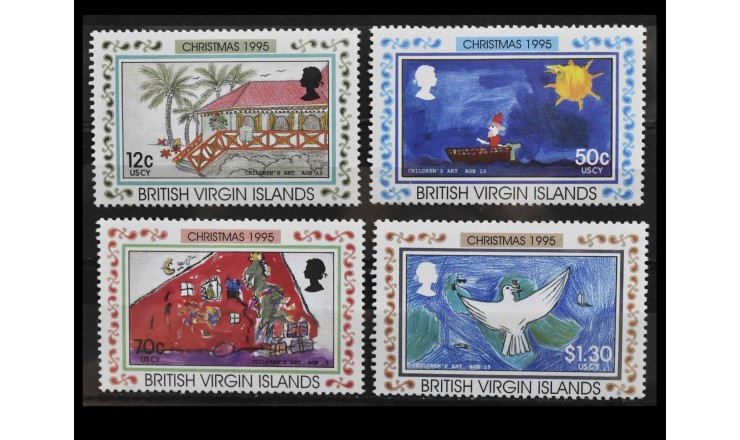 Британские Виргинские острова 1995 г. "Рождество: Детские рисунки"