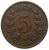 Норвегия 5 эре 1899 г.