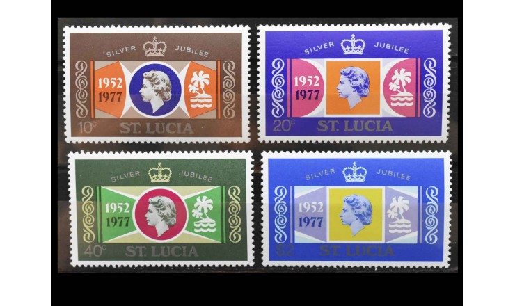 Сент-Люсия 1977 г. "25 лет правления королевы Елизаветы II"