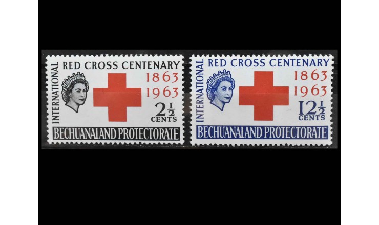 Протекторат Бечуаналенд 1963 г. "100-летие Красного Креста"