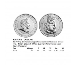Острова Кука 1 доллар 2010 г. Острова Кука 1 доллар 2010 г.