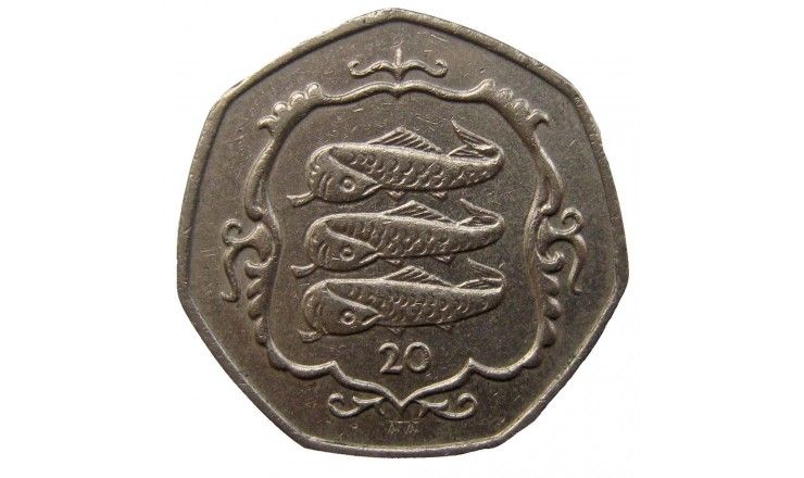 Остров Мэн 20 пенсов 1986 г. AA