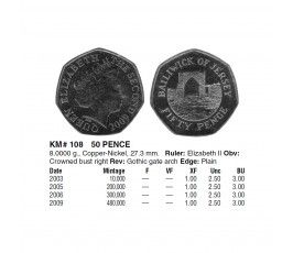 Джерси 50 пенсов 2006 г. Джерси 50 пенсов 2006 г.