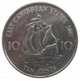 Восточно-Карибские штаты 10 центов 2007 г.