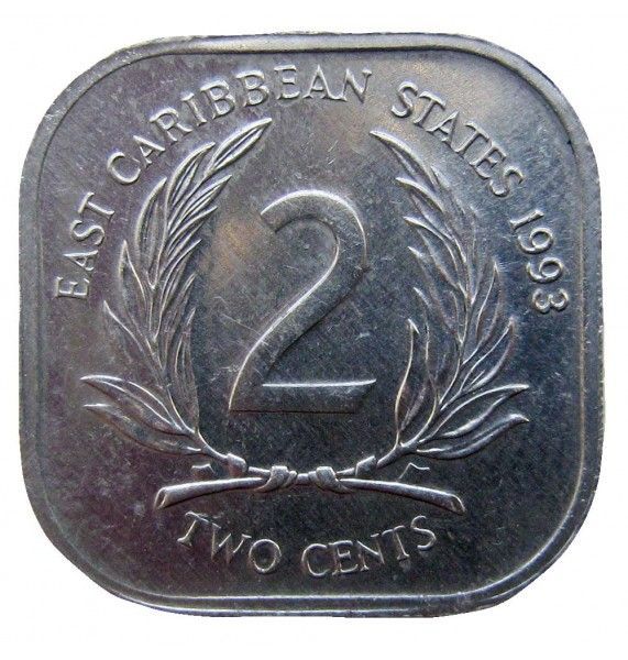 Восточно-Карибские штаты 2 цента 1993 г.