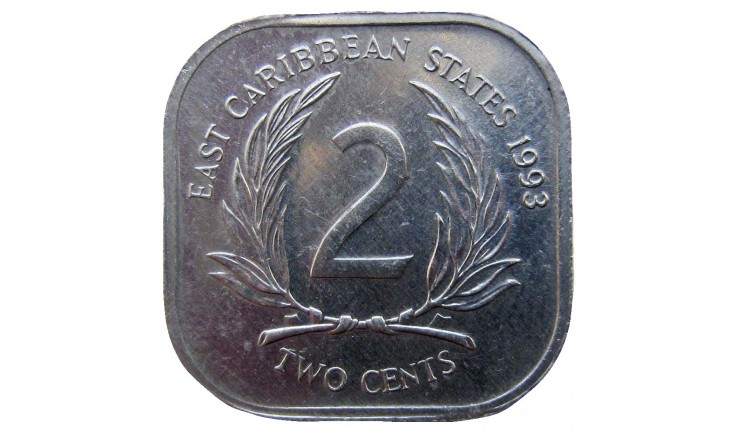 Восточно-Карибские штаты 2 цента 1993 г.