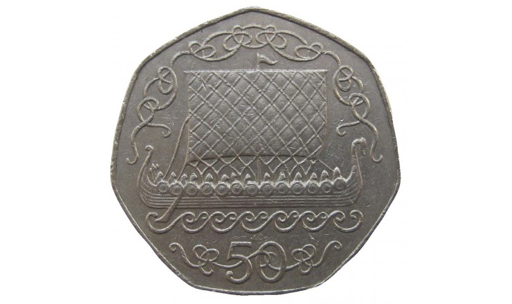 Остров Мэн 50 пенсов 1982 г. AC Остров Мэн 50 пенсов 1982 г. AC