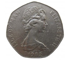 Остров Мэн 50 пенсов 1982 г. AC Остров Мэн 50 пенсов 1982 г. AC
