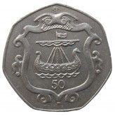 Остров Мэн 50 пенсов 1985 г. AB