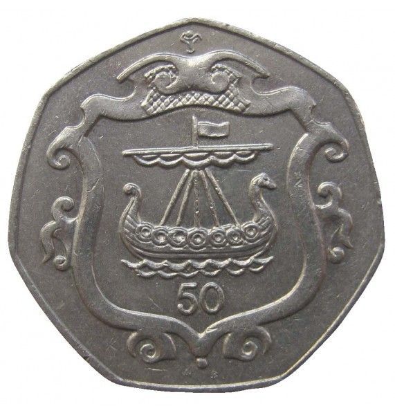 Остров Мэн 50 пенсов 1985 г. AB
