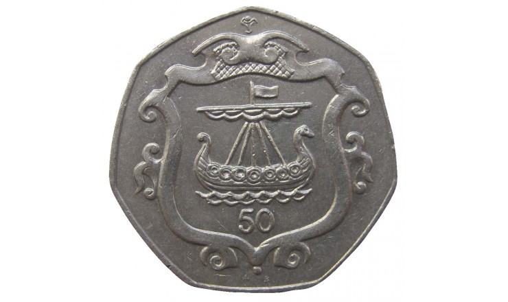 Остров Мэн 50 пенсов 1985 г. AB